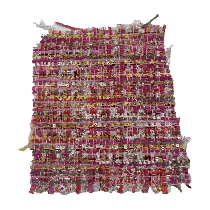 Tessuti in tweed metallizzato con paillettes rosa rosso moda per donna 21003