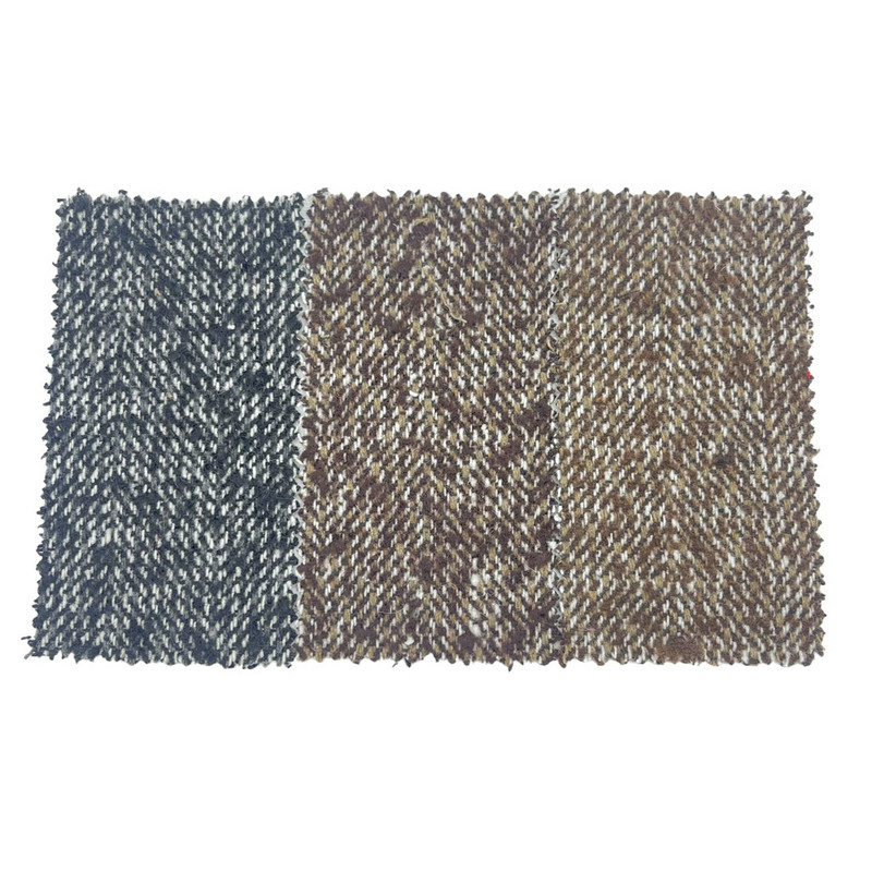 Tessuti in tweed di lana marrone spesso a spina di pesce spazzolato per tappezzeria 3787