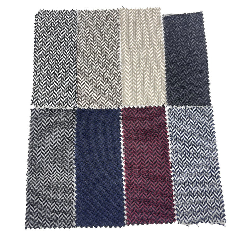 Tessuti in tweed jacquard goffrato a spina di pesce blu scuro per giacche 3947