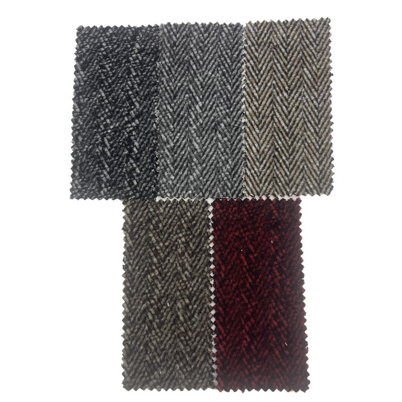 Tessuti in tweed spesso con spazzola in lana rossa nera per indumenti 4298